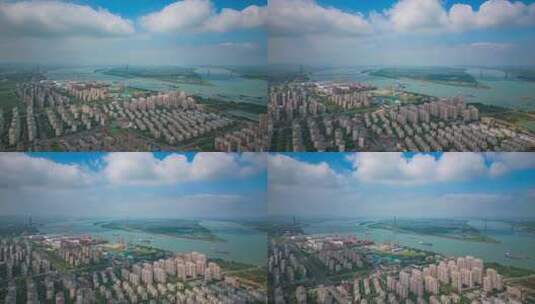 江苏镇江城市风光航拍移动延时高清在线视频素材下载