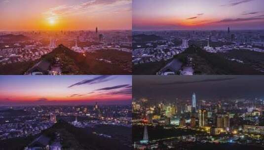 4k 延时山东济南城市夜景素材高清在线视频素材下载