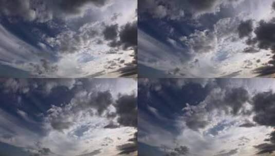 天空中的可变和混合气象云运动高清在线视频素材下载
