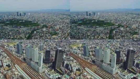 日本名古屋城市航拍高清在线视频素材下载