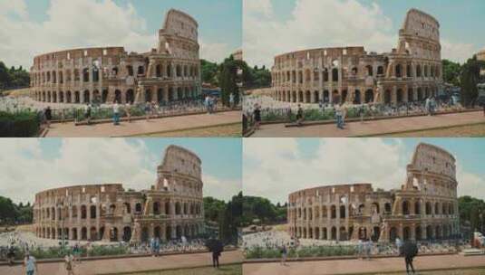 罗马竞技场古罗马意大利航拍地标建筑高清在线视频素材下载