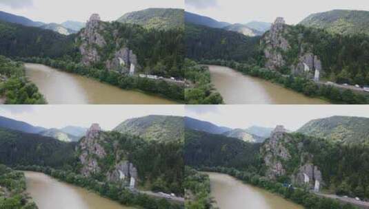 斯洛伐克斯特里克诺村城堡的鸟瞰图高清在线视频素材下载