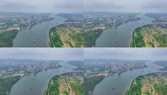4K航拍广东粤北英德城市高清在线视频素材下载