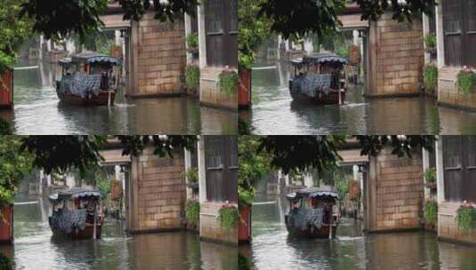 江南水乡南浔古镇烟雨空镜高清在线视频素材下载