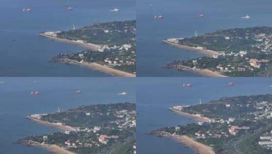 厦门椰风寨沙滩清晨航拍高清在线视频素材下载