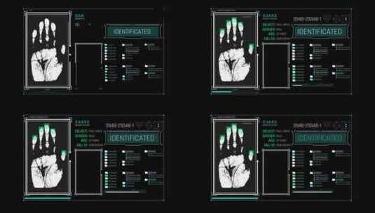 HUD指纹扫描安全验证大数据分析高清在线视频素材下载