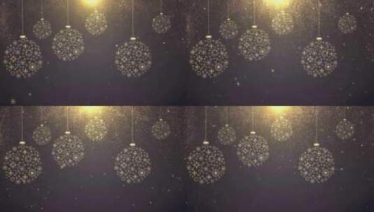 4K 圣诞节 新年 雪花粒子挂饰 节日动态背景高清在线视频素材下载