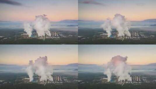 烟囱 烟雾 污染 工厂 工业高清在线视频素材下载
