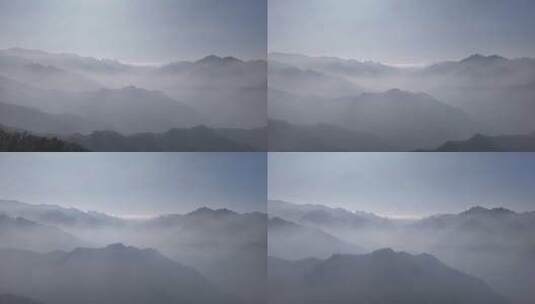 航拍秦岭山脉秋季风景云海高清在线视频素材下载