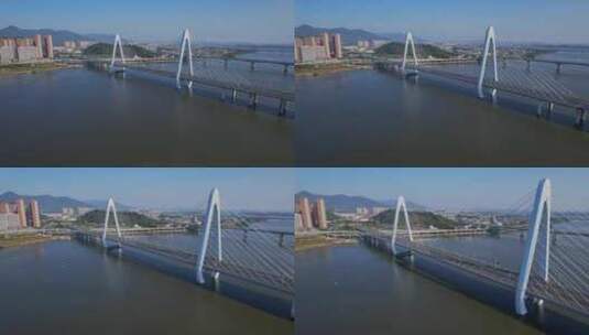 航拍福州白龙洲大桥高清在线视频素材下载