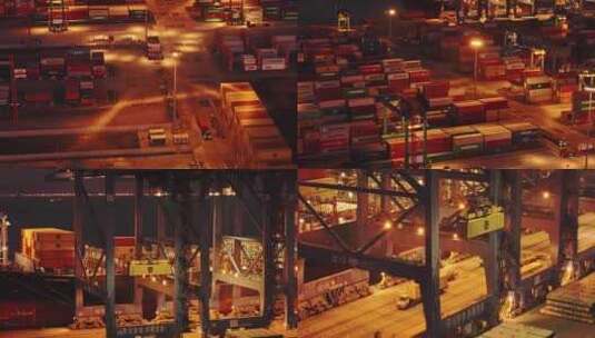 广州最大港口南沙港货运码头航拍高清4K视频高清在线视频素材下载