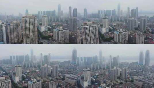 4K武汉烟雨 城市风光航拍高清在线视频素材下载