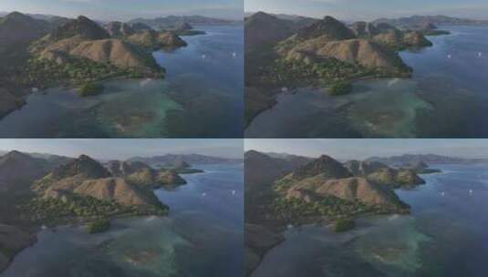 印尼东努沙登加拉科莫多海岛航拍自然风光高清在线视频素材下载