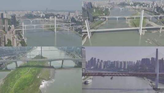 重庆长江上的大桥高清在线视频素材下载
