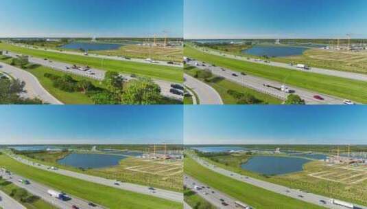 快速移动交通的美国公路州际运输概念高清在线视频素材下载