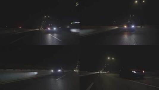 车辆公路夜晚飙车高清在线视频素材下载