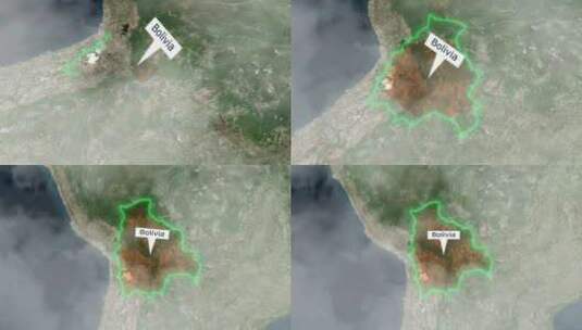 玻利维亚地图-云效应高清在线视频素材下载