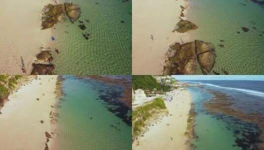 全高清拥挤的巴厘岛海滩天线高清在线视频素材下载