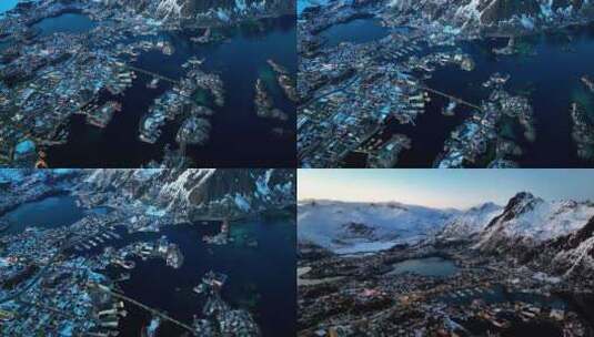 4K航拍挪威斯沃尔韦尔城镇自然风光高清在线视频素材下载