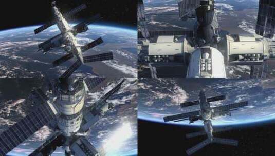 空间站绕地球运行高清在线视频素材下载