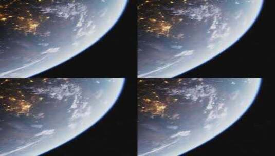 太空中的地球夜景高清在线视频素材下载