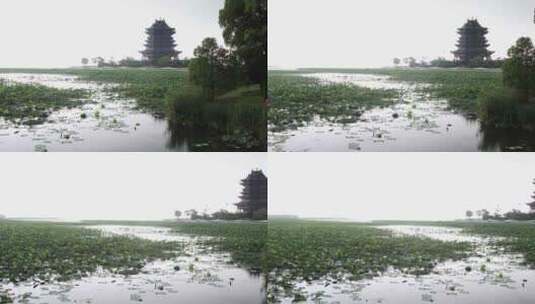 苏州重元寺古建筑 雨天雨景高清在线视频素材下载