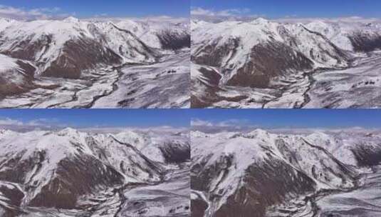中国西藏那曲市萨普神山高原雪山航拍全景高清在线视频素材下载