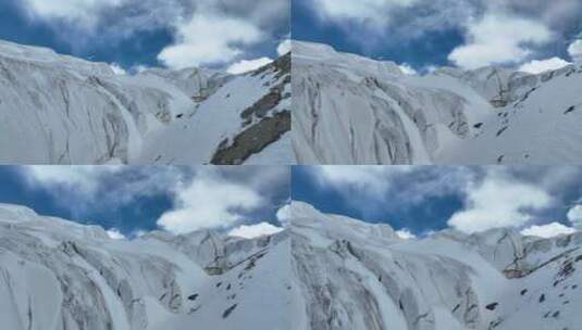 航拍新疆南部慕士塔格冰川公园冰川景观高清在线视频素材下载