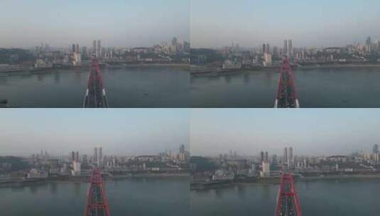 航拍重庆菜园坝大桥高清在线视频素材下载
