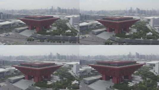 4K原素材-航拍上海世博展览馆-6高清在线视频素材下载
