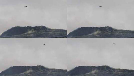 直升机，飞行，火山，山高清在线视频素材下载