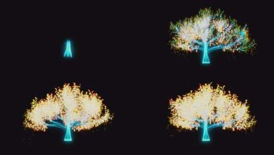 大树生长粒子树生长高清在线视频素材下载