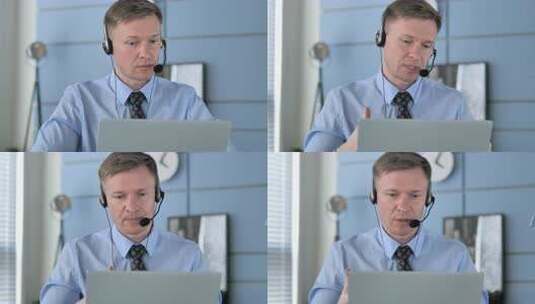 呼叫中心服务，与客户交谈高清在线视频素材下载