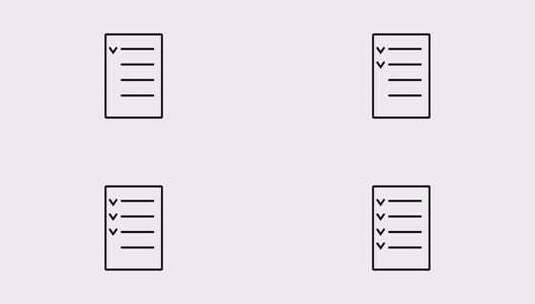 列表的动画图标，文本和复选标记孤立在白色高清在线视频素材下载