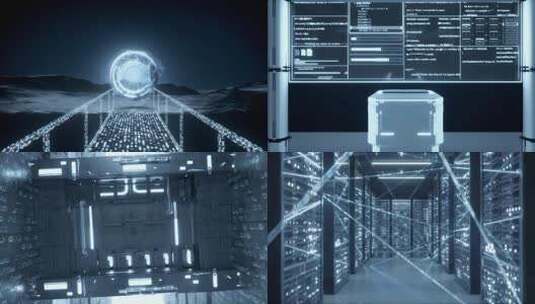 智能科技数据机械工业三维场景片头AE模板高清AE视频素材下载