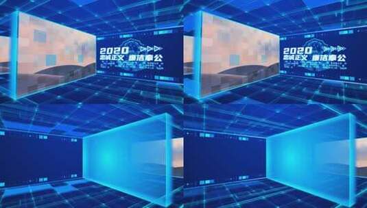 蓝色科技公安军警图文展示1高清AE视频素材下载