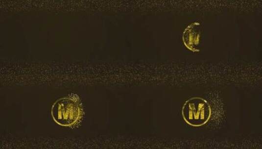 黄金粒子logo片头展示AE模板高清AE视频素材下载