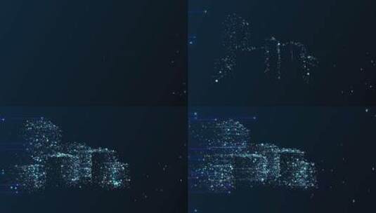 蓝色科技感粒子智慧城市高清AE视频素材下载