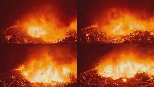 喷涌的火山岩浆高清在线视频素材下载