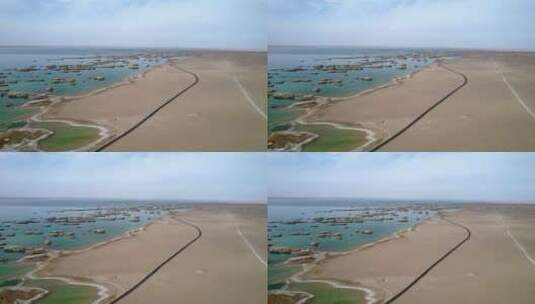 敦煌水上雅丹地貌航拍4K高清在线视频素材下载