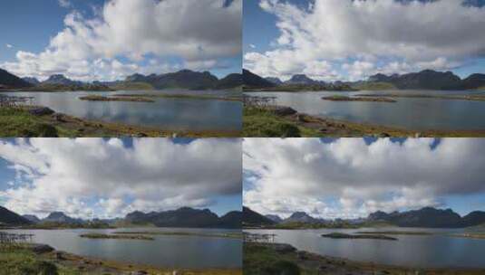 延时拍摄湖泊上方的云朵 高清在线视频素材下载