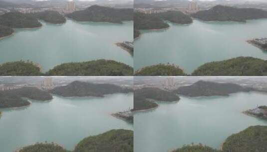 珠海斗门区金台寺湖水4K航拍原素材3高清在线视频素材下载