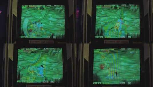 游戏厅4K实拍拳皇97西游记高清在线视频素材下载