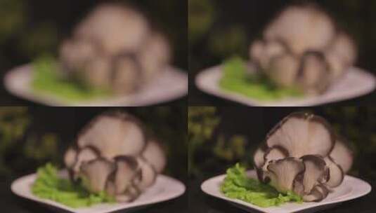 蘑菇平菇氨基酸食材高清在线视频素材下载