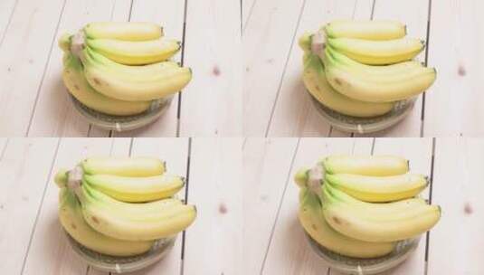 新鲜香蕉水果4k滑轨平移高清在线视频素材下载