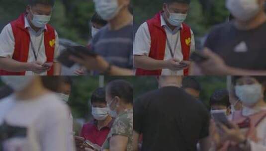 抗击疫情全民验核酸党员志愿者医生护士抗疫高清在线视频素材下载