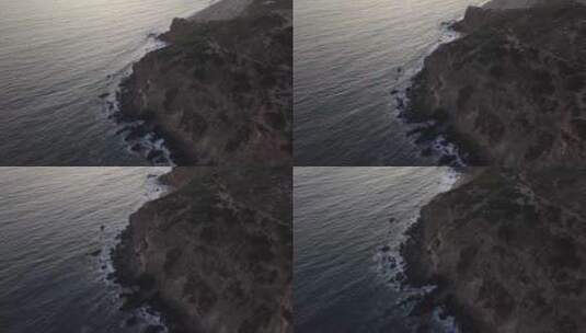 从空中俯瞰多岩石的海角高清在线视频素材下载