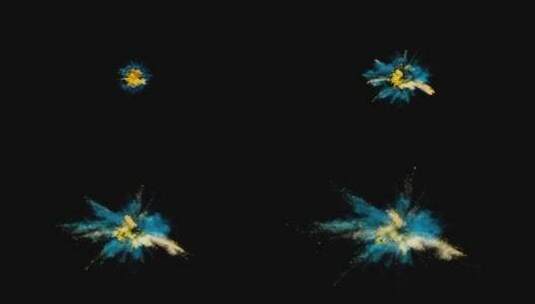 蓝黄色调粉末爆炸慢动作 (5)高清在线视频素材下载