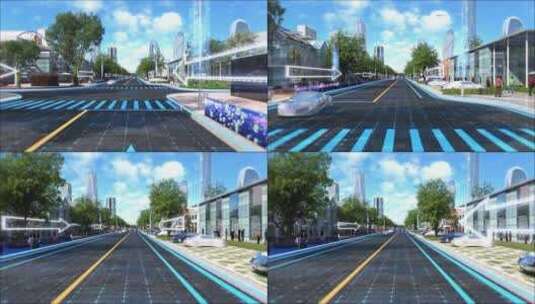 科技城市街道规划发展动画02高清在线视频素材下载