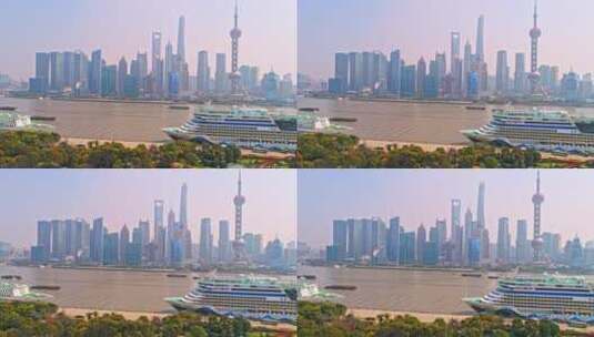 上海北外滩邮轮码头高清在线视频素材下载